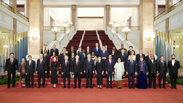 習(xí)近平和彭麗媛為出席第三屆「一帶一路」國際合作高峰論壇的國際貴賓舉行歡迎宴會