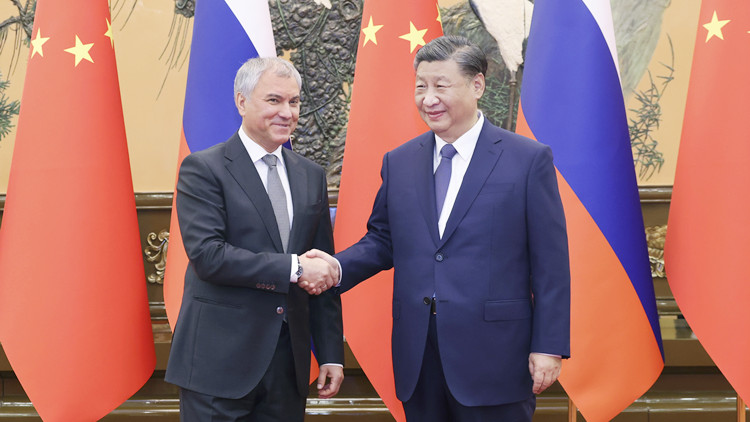 習(xí)近平會見俄羅斯國家杜馬主席沃洛金