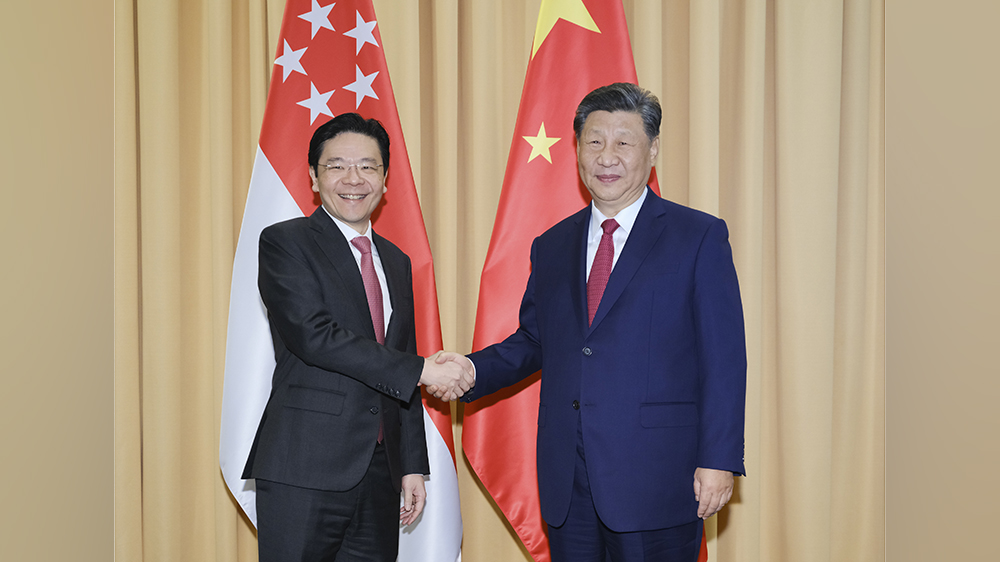 習(xí)近平會(huì)見(jiàn)新加坡總理黃循財(cái)