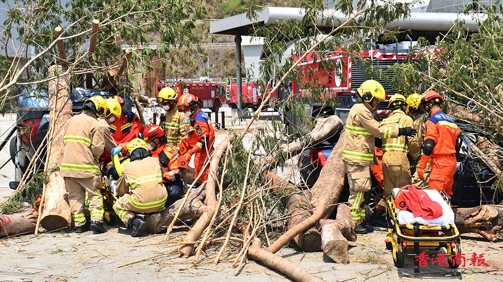 圖集｜大灣區(qū)聯(lián)合救援演練在港舉行 粵港澳模擬協(xié)作應對重大災害