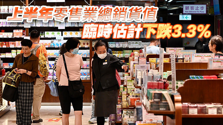 本港6月零售業(yè)總銷貨值臨時估計301億元 同比上升0.7%