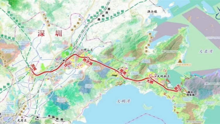 深惠城際大鵬支線穿越豐樹山跨線橋
