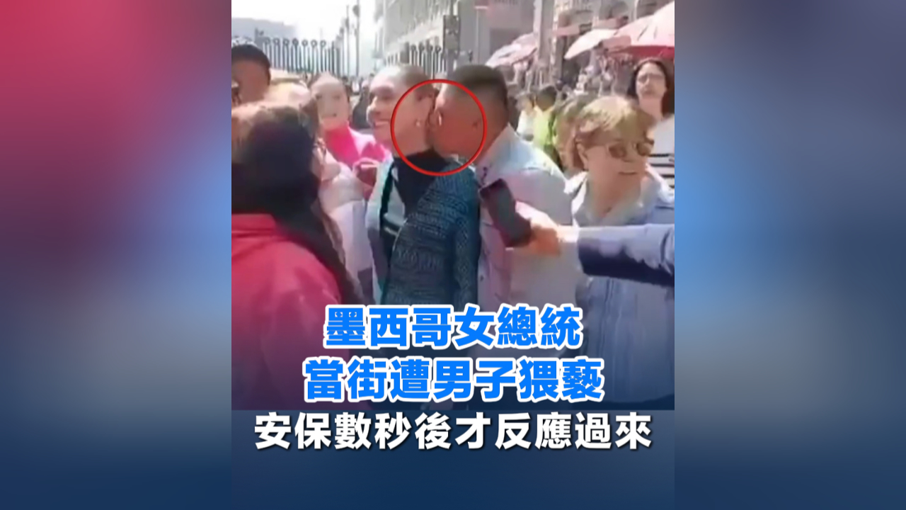 有片丨墨西哥女總統(tǒng)當街遭男子猥褻 安保數(shù)秒後才反應過來