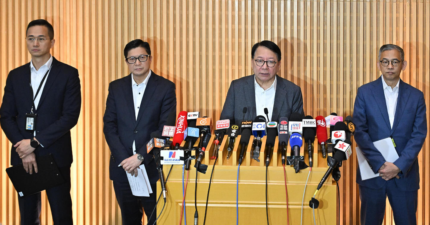 陳國基就大埔宏福苑五級火警跟進工作會見傳媒答問